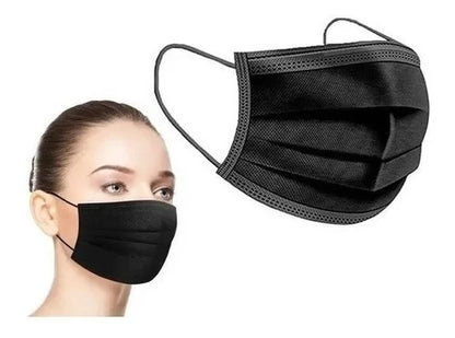 Tapabocas Negros Plisados-Caja x50u