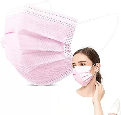 Tapabocas Rosados Plisado Caja x50u