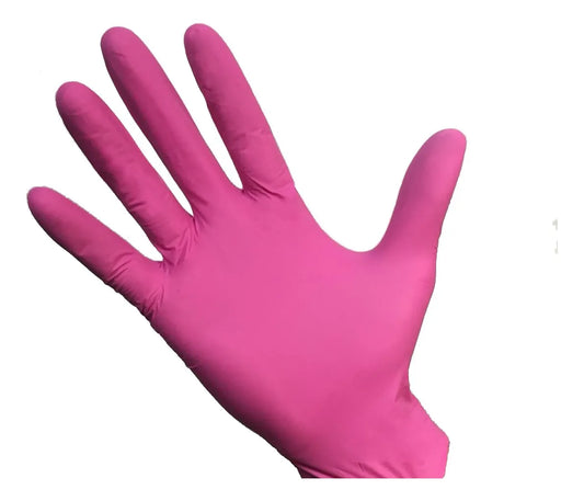 Guantes Rosados De Nitrilo - Caja X 100 Bg