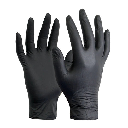 Guantes  Negros Nitrilo Sin Talco (x100)